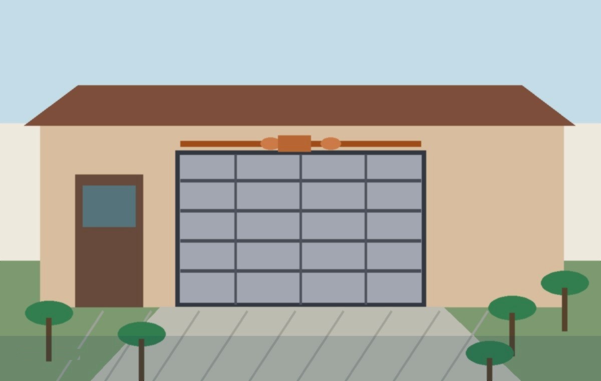 Garage door torsion spring gap check at a Rosenberg home